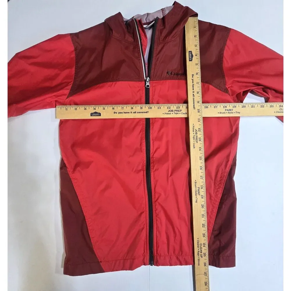 Columbia Windbreaker Jacket Kids XL 18/20 Red Maroon‎ Colorblock Gorpcore RB3416
